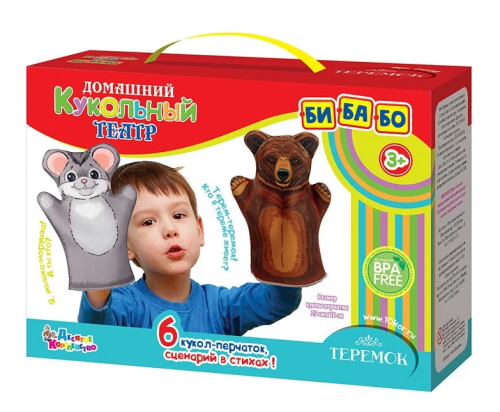 Домашний кукольный театр. "Теремок" (6 кукол-перчаток) 04138