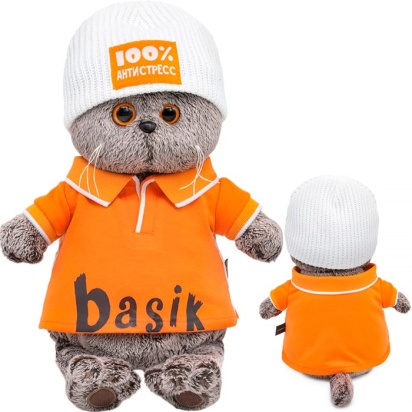 Игрушка Кот Басик в поло и шапке "100% антистресс" Ks25-286
