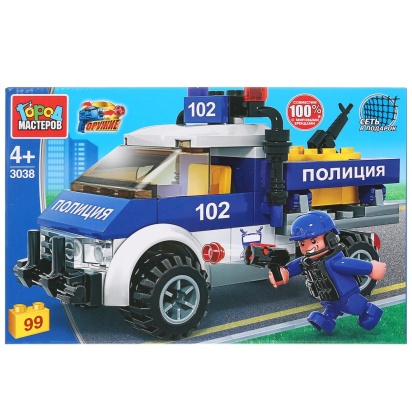 Конструктор "Город мастеров" полицейский пикап, с фигуркой, 99дет. 3038-KK