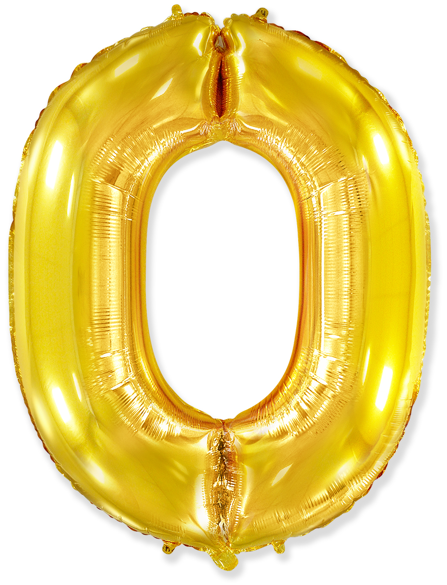 Шар (40''/102 см) Цифра, 0, Золото, 901760O