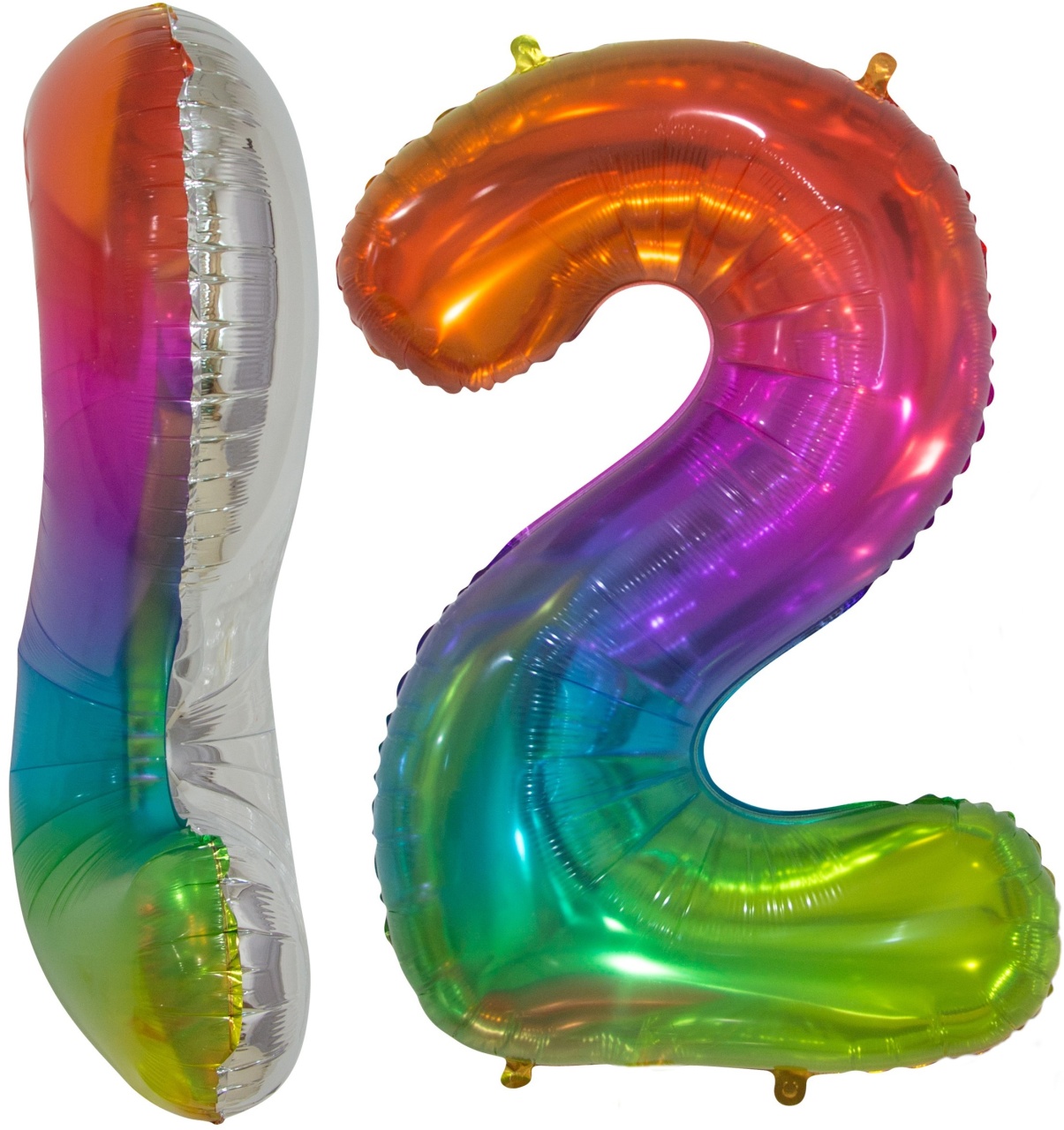 Шар (34''/86 см) Цифра, 2, Мармеладный леденец, Градиент, 131042