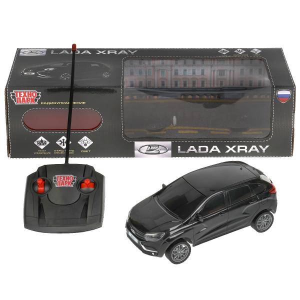 Машина р/у LADA XRAY 18 см, свет, черн, кор. Технопарк LADAXRAY-18L-BK