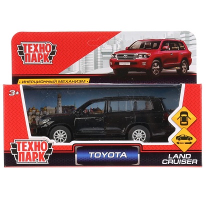 Технопарк. Машина металл "TOYOTA LAND CRUISER" 12,5см, откр. двери, инерц ЧЕРНЫЙ, CRUISER-BK