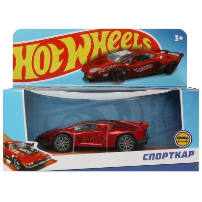 Машина металл Хот Вилс СПОРТКАР 10 см, красный, кор. Технопарк HW-12-140-R (240)