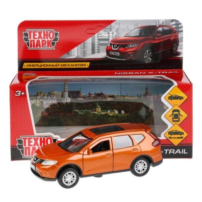 ТМ Технопарк. Машина металл "NISSAN X-TRAIL" 12см, открыв. двери, инерц, ЗОЛОТОЙ в кор., X-TRAIL-GD