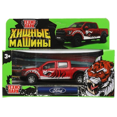 Машина металл FORD F150 RAPTOR 12см, двер, баг, инер, камуф, кор. Технопарк , F150RAP-12MIL-GN