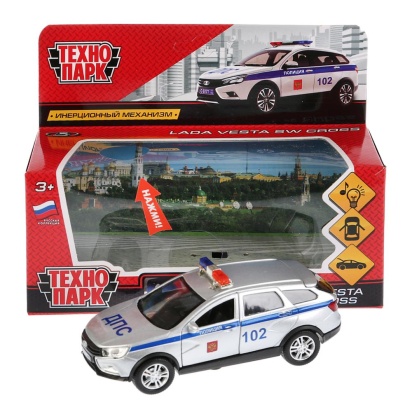 Машина металл свет-звук LADA VESTA SW CROSS ПОЛИЦИЯ 12см, открыв. двери 9748P VESTA-CROSS-P-SL