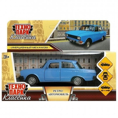 Машина металл азлк ретро-модель 2140sl,12,5 см, инерция, синий Технопарк AZLK2140M-12-BU