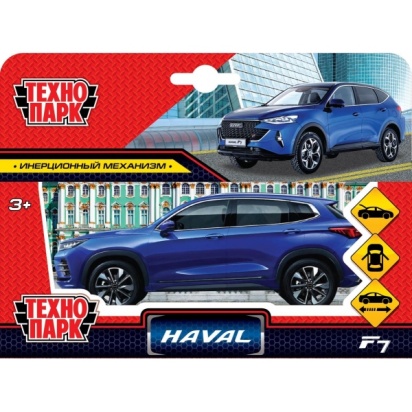 Машина металл HAVAL "haval f7", длина 12 см, дв, багаж, инер, синий, в кор. Технопарк F7-12-BU-WOD