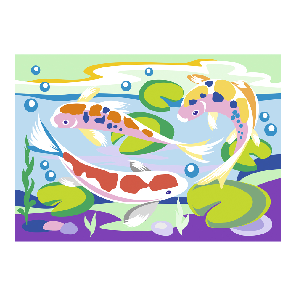 Картина по номерам для малышей "Золотые рыбки"  Ркн-076 / 426728
