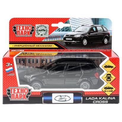 Машина металл LADA kalina cross 12 см, дв, багаж, инерц., кор. Технопарк   SB-16-46-N(BK)-WB
