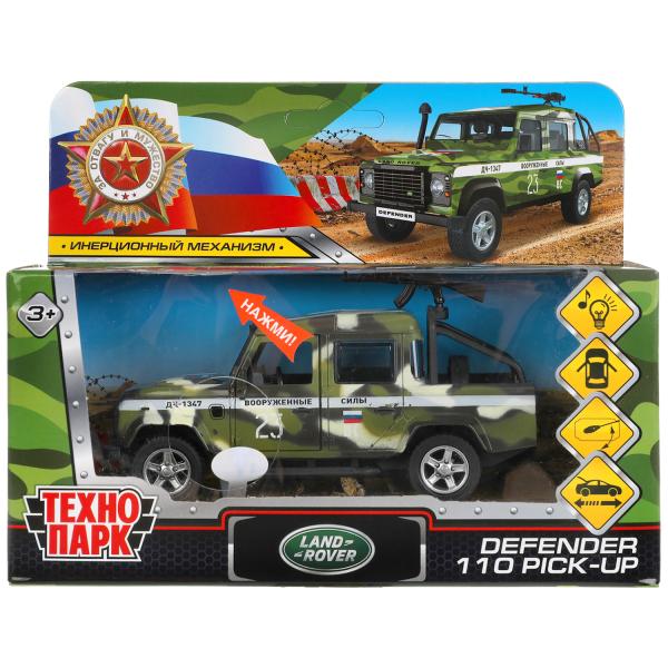 Машина металл свет-звук LAND ROVER DEFENDER PICКUP КАМУФЛЯЖ 12 см, двер,кор. DEFPICKUP-12SLMIL-ARMGN
