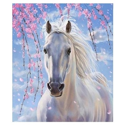 Картина по номерам на холсте 50х40 "Белая лошадь" КН5040136