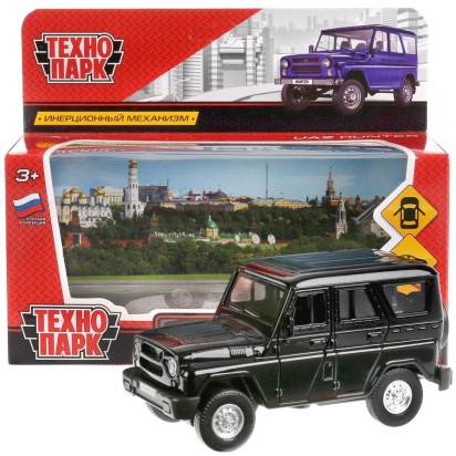 ТМ Технопарк. Машина металл "UAZ HUNTER" 12см, открыв. двери, инерц., ЧЕРНЫЙ HUNTER-BK