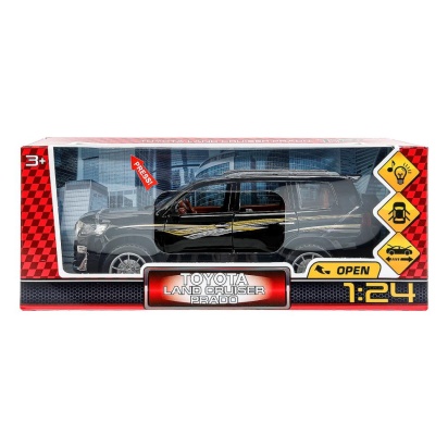 Машина металл свет-звук TOYOTA PRADO, 21см, двери, инерц, черный, кор Технопарк   CZ124-R