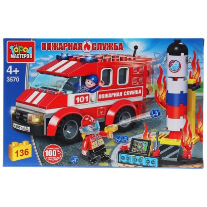 Конструктор "Город мастеров" пожар на космодроме, с фигурками, 136дет. 3570-AA