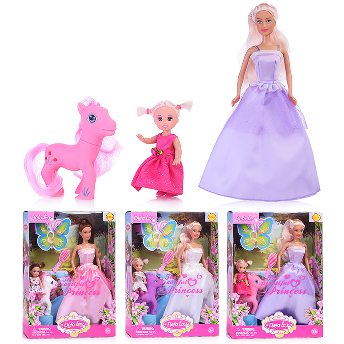 Кукла "Принцесса" с малышкой на пони и аксессуарами 8077 / 053446