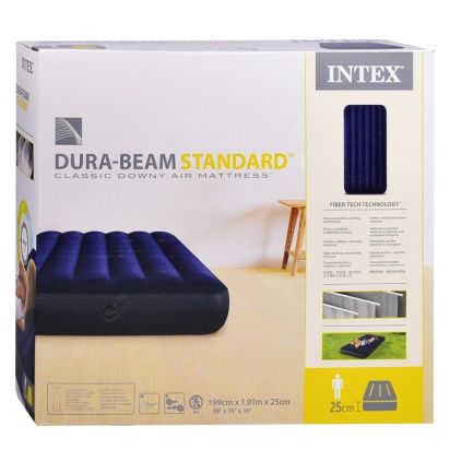 Матрас надувной Classic Downy Fiber-Tech, 99 x 191 x 25 см,INTEX  64757 / 268110