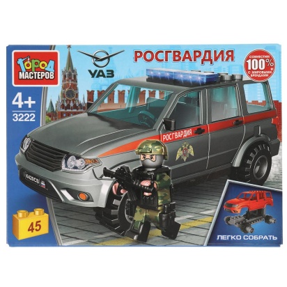 Конструктор uaz patriot РОСГВАРДИЯ, 45 дет. (легко собрать) Город мастеров SB-3222