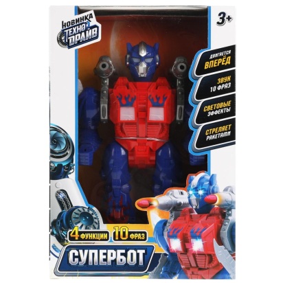 Робот супербот, свет-звук, движение, стреляет, кор.20*29,5*9см ТЕХНОДРАЙВ 1507B172-RS