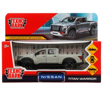 Машина металл NISSAN TITAN МАТОВЫЙ 12,5 см, двери, багаж, инерц, серый, кор. Технопарк , TITAN-13MAT