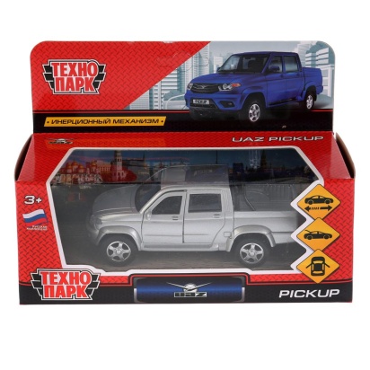 ТМ Технопарк. Машина металл "UAZ PICKUP ПОЛИЦИЯ" 12см, открыв. двери, инерц. PICKUP-P
