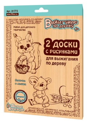 Доски для выжигания 2 шт. Белочка и Мышка 01773