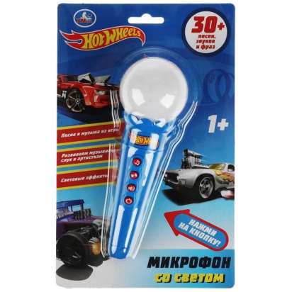 Микрофон Со светом ХОТ ВИЛС 30 песен,фраз,звуков.блист.бат. Умка   HT569-R4