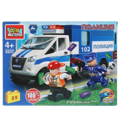 Конструктор ГАЗЕЛЬ ПОЛИЦИЯ, 89 дет. Город мастеров 3237-KK