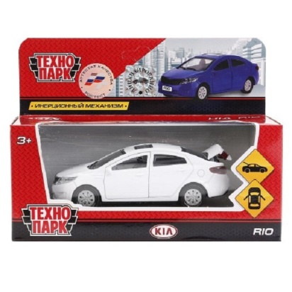 Машина металл "KIA RIO" 12см, открыв. двери, инерц, белый в кор. Технопарк, RIO-WT