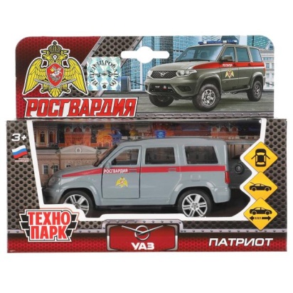 Машина металл UAZ patriot РОСГВАРДИЯ, 12 см, дв., багаж., инерц., кор. Технопарк SB-17-81-UP-ROS-WB