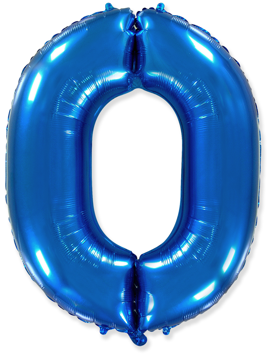 Шар (40''/102 см) Цифра, 0, Синий, 901760A