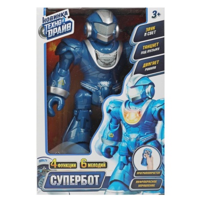 Робот на р/у супербот свет-звук, движение, кор.18,5*27*9,5см ТЕХНОДРАЙВ  B2021728-R