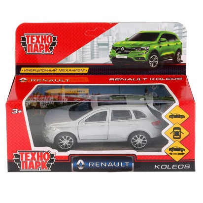 Машина металл RENAULT KOLEOS, 12см, открыв. двери, инерц, серебристый, в кор. Технопарк, KOLEOS-SL