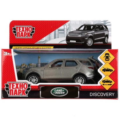 Машина металл LAND ROVER DISCOVERY 12см, открыв. двери, инерц, серый, в кор. Технопарк, DISCOVERY-GY