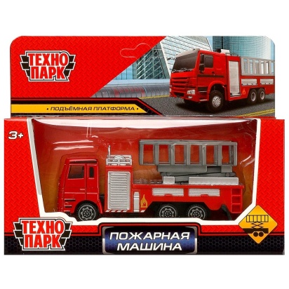 Машина металл ПОЖАРНАЯ МАШИНА, 12 см, подвижные детали, кор. Технопарк 2209I0187-R