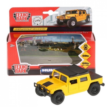 Машина металл Hummer H1 пикап желтый 12см, открыв. двери, инерц. SB-18-09-H1-N(Y)-WB