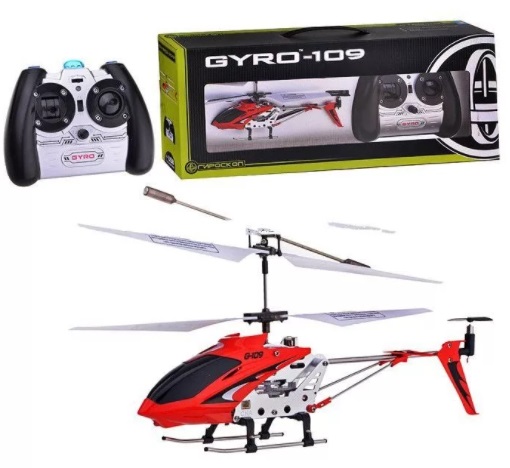 Вертолет GYRO-109 с гироскопом ИК алюм.3 канала18,5см.USB-зарядка.; 27 МГц; 8,2 мВт
