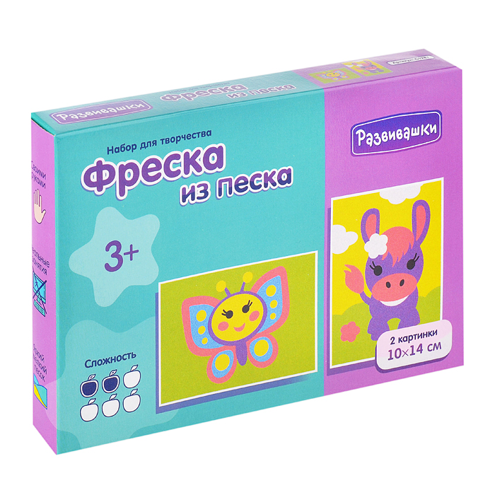 Набор для творчества № 11 Фреска из песка "Ослик и бабочка" С1747 / 324399