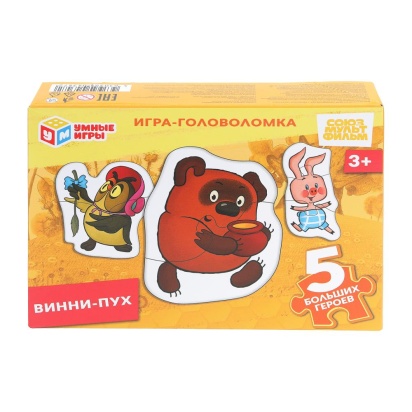 Винни-Пух. СОЮЗМУЛЬТФИЛЬМ. Игра-головоломка с фигур. деталями. 180х127х35мм. Умные игры   400559    