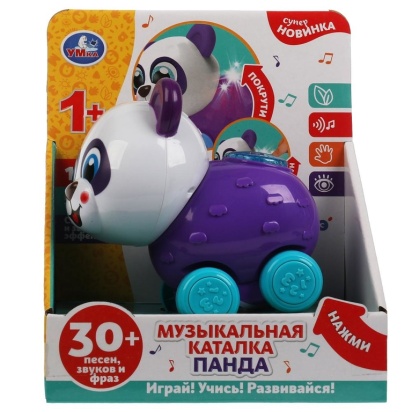 Музыкальная каталка панда КОТЕ ТВ 30 песен,звуков,фраз.свет.кор.бат. Умка HT550-R