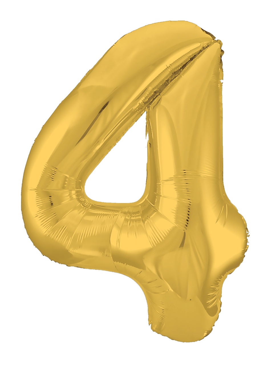 Шар (40''/102 см) Цифра, 4, Slim, Золото, в упаковке 1 шт. 754634
