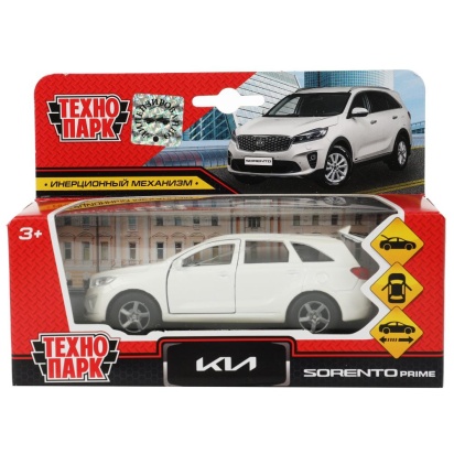 Машина металл KIA sorento prime, 12 см, двери, багаж., инерц., белый, кор. Технопарк   SB-17-75-KS-W