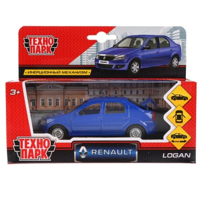 Машина металл "RENAULT LOGAN", длина 12см, открыв. двери, инерц, синий в кор. LOGAN-BU