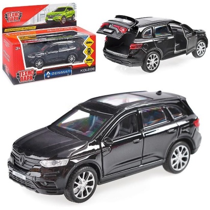 Машина металл RENAULT KOLEOS, длина 12см, открыв. двери, инерц, черный, в кор.KOLEOS-BK