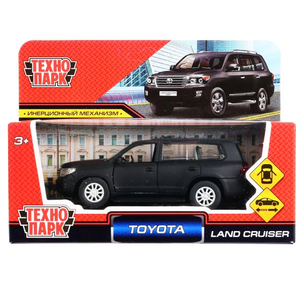 Машина металл TOYOTA "land cruiser матовый"дл 12,5см,откр дв,инерц,черн,в кор Технопарк CRUISER-BE