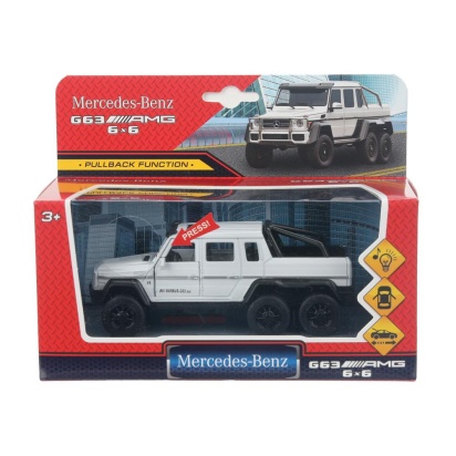 1:32 модель металл свет-звук MERCEDES-BENZ g63 amg6х6 дв, инер., багаж. 14см Технопарк   2003C077-R