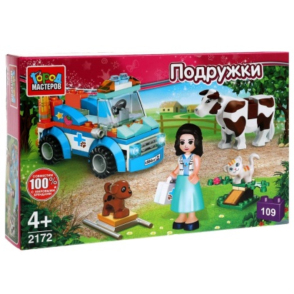 Конструктор ветеринарная СЛУЖБА, 109 дет. Город мастеров 2172-AA