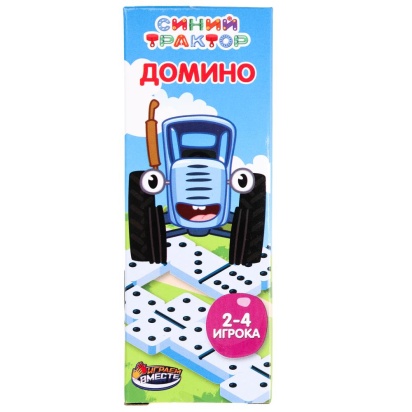 Настольная игра СИНИЙ ТРАКТОР домино, кор.5*13*2см ИГРАЕМ ВМЕСТЕ   B1535743-R8