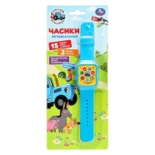 Музыкальные часы 15 песен, фраз и звуков СИНИЙ ТРАКТОР на блист Умка   HT1379-R1-WOD
